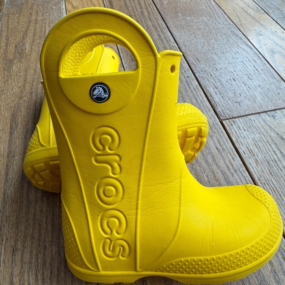 Crocs Kids Preschooler 11C Handle It Yellow Pull On Rubber Boots Unisex Rain - Picture 3 of 10